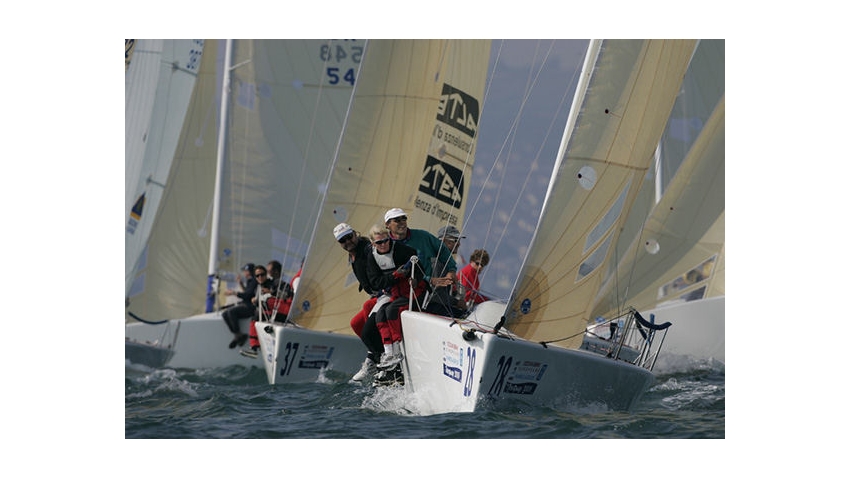 Action from day four of the 2005 Melges 24 Europeans at Torquay - No Woman No Cry GER582 - Alba Batzill helming for Eddy Eich