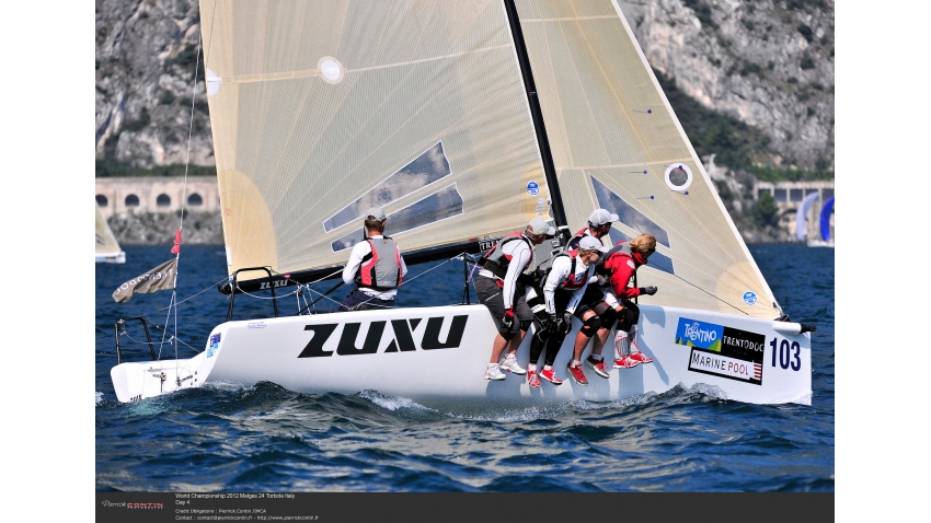 ZUXU EST791 of Peter Saraskin at the 2012 Melges 24 Worlds in Torbole, Italy