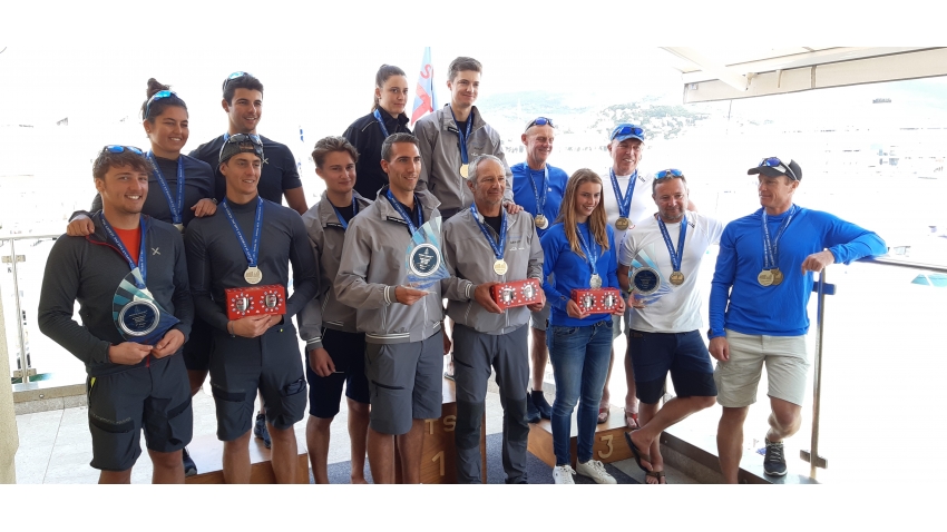 Overall podium of the 2020 Melges 24 European Sailing Series