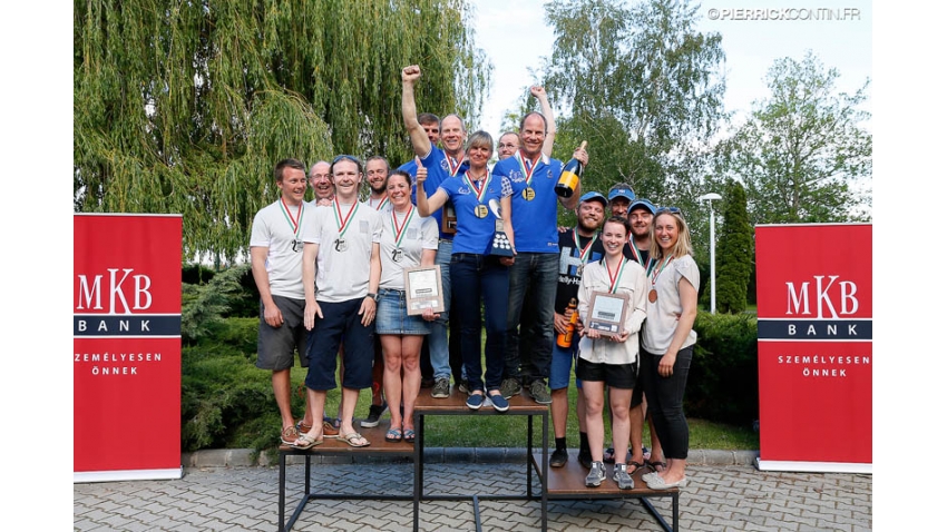 2014 Melges 24 Europeans in Balatonfüred, Hungary - Corinthian podium - 1st Lenny EST790 of Tõnu Tõniste, 2nd Salty Dog DEN779 of Peter Warrer, 3rd Melges.dk DEN612 of Kris Houmann