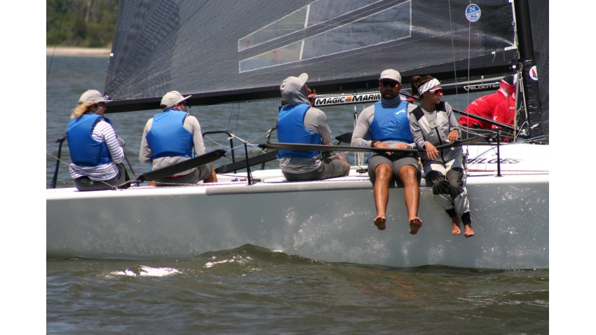 Laura Grondin's team Dark Energy with her crew Taylor Canfield, Rich Peale, Scott Ewing and Cole Brauer - Melges 24 Gold Cup 2021 - Charleston, USA