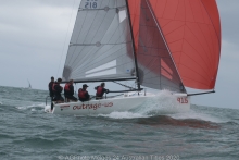 Silas Nolan and the team on Outrage-Us had a few good sends - 2020 Melges 24 Australian Nationals