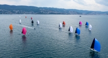 Melges 24 fleet on the Gulf of Trieste at the second event of the Melges 24 European Sailing Series 2022