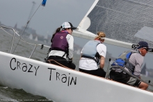 Father-daughter team Pat Croke and Brigette Croke sailing on Crazy Train/USA 155