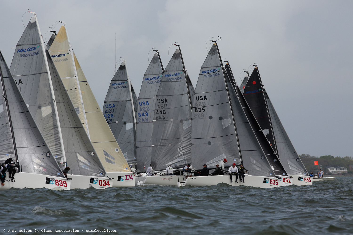 Melges 24 fleet at the Charleston Race Week 2019