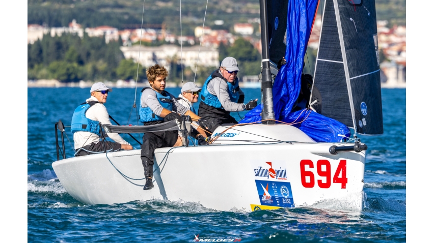 Miles Quinton's Zhik Race Team GBR694 with Geoff Carveth helming