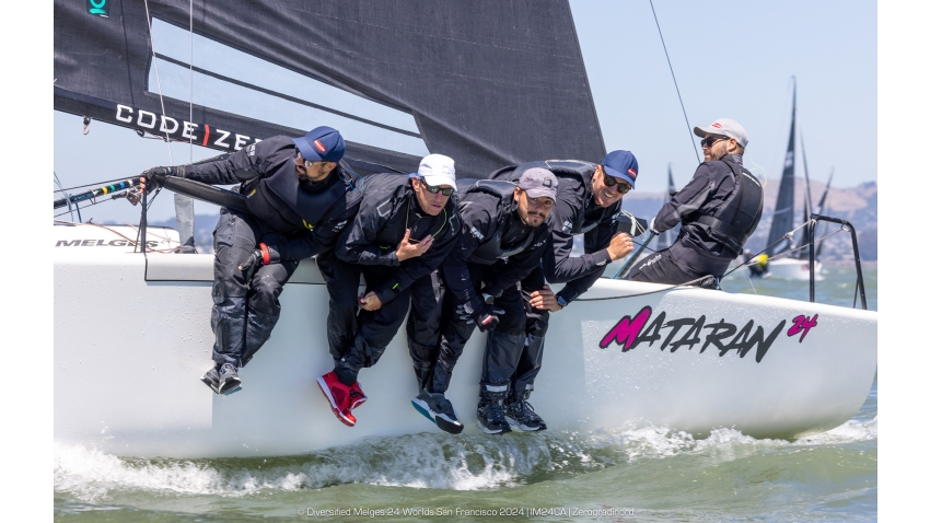  Ante Botica's team Mataran 24 CRO649 at the Diversified Melges 24 World Championship 2024 in San Francisco