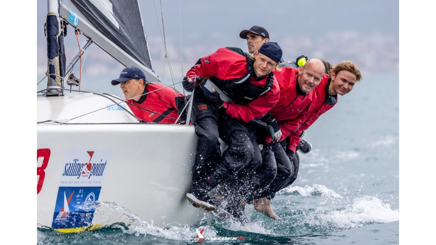 Carl Akerson's Sitting Duck SWE508 sailing on six at the Melges 24 European Championship 2024 in Split, Croatia