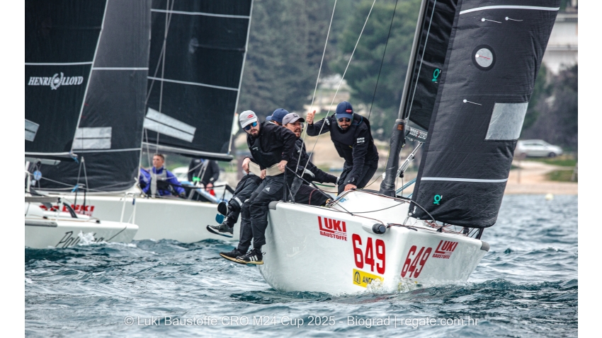 Mataran 24 CRO649 - Ante Botica, Ivo Matic, Mario Skrlj, Damir Civadelic and Kristijan Bulicic - Luki Baustoffe CRO Melges 24 Cup 2025 Biograd