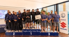 Overall podium of the Melges 24 regatta - Riva, Italy, July 2024