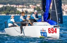 Miles Quinton's Zhik Race Team GBR694 with Geoff Carveth helming