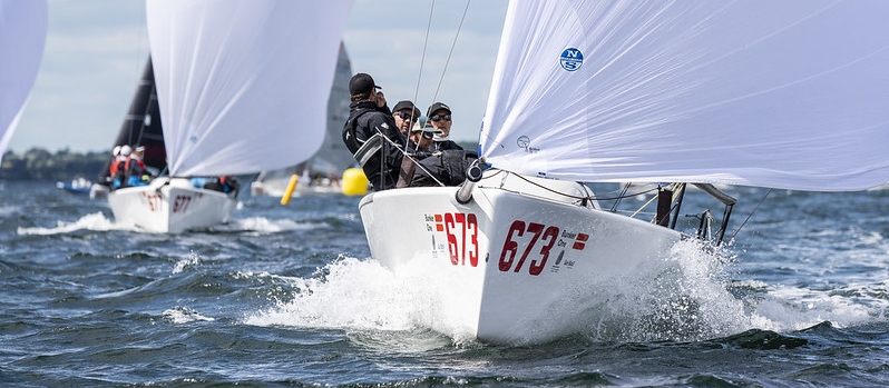 The Swedish boat of Team Victory Challenge sails during the ninth